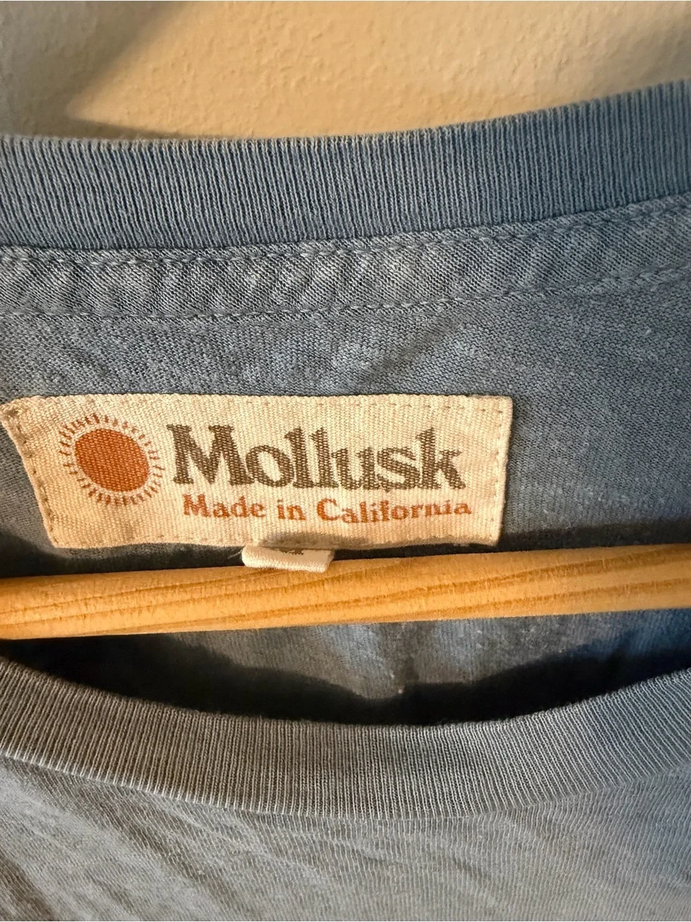 Mollusk Made in California Blue White Dip Dye T-Shirt Men's Medium